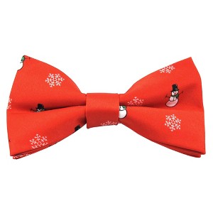 Jacob Alexander Men's Red Frosty the Snowman Snowflakes Pre-Tied Clip-On Bow Tie - 1 of 1
