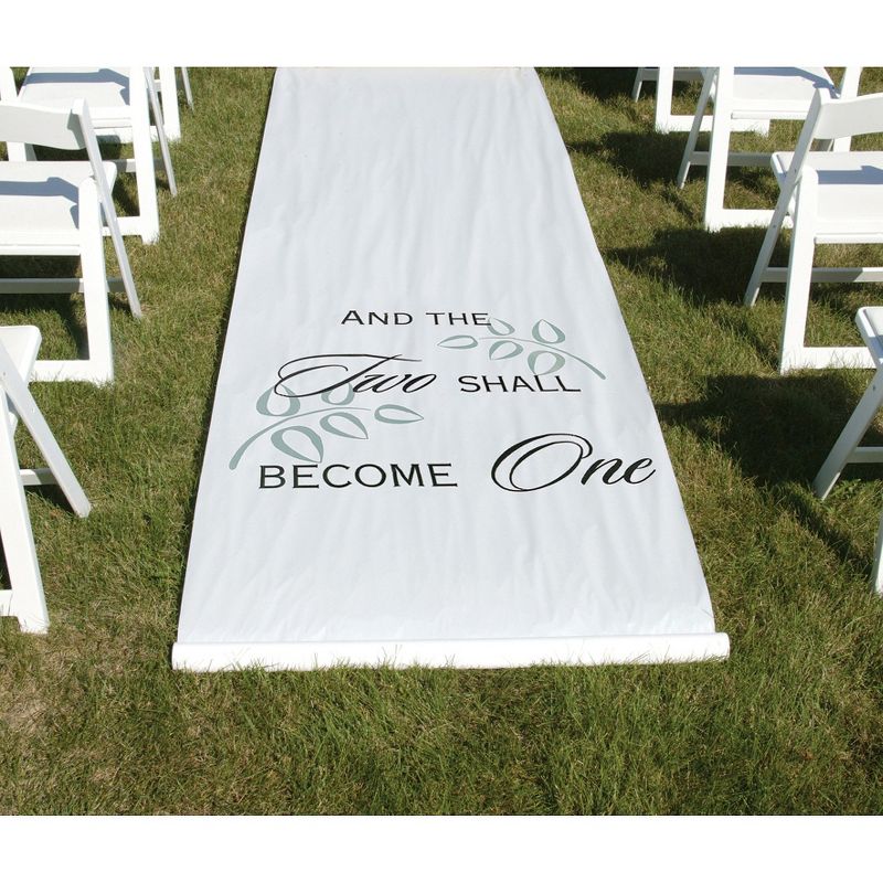 36&#34; x 100&#34; &#39;Two Shall Become One&#39; Aisle Runner White, 2 of 3