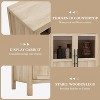 29" Modern Sideboard Buffet Cabinet with 2 Glass Doors and Storage, for Kitchen Dining Room, Living Room (Glass with 2 Door, Natural) - 4 of 4