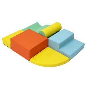 EcoSummer Foam Climbing Blocks for Toddlers 6PCS Soft Play Set Baby Climbing Gym for Crawling & Sliding. - 1 of 4