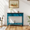 Okak 39IN Farmhouse Style Console Table, Entryway Table with 2 Drawers and Bottom Storage Shelf, Accent Table for Living Room, Hallway - 2 of 4