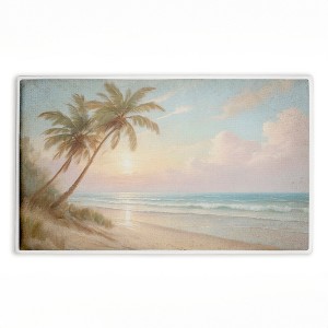 Stupell Industries Sunset View Beach Palms Printed Plush Bath Mat And Bath Rug, Design By Kim Allen, 18"X30" - 1 of 4
