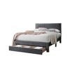 Royal Hampton Queen Size Bed w Storage Drawer, Charcoal Gray Corduroy Upholstery - 2 of 4