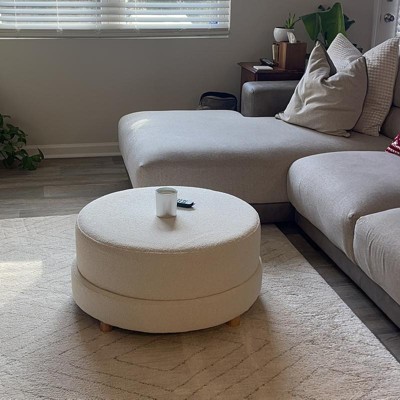 Wilmington Upholstered Round Ottoman - Threshold™ designed with selling Studio McGee