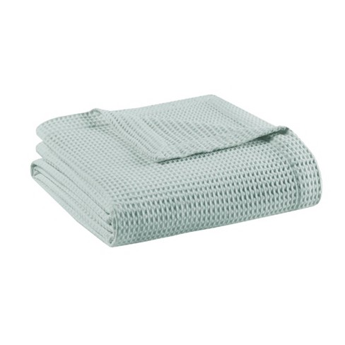 Chunky Waffle-Weave Organic-Cotton Blanket and Throw