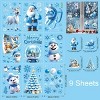 9 Sheets Christmas Window Clings, Blue Themed Double-Sided Static Stickers with Santa Reindeer Snowman Snowflake for Holiday Home Party Decor - 3 of 4