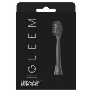 GLEEM Toothbrush Refill Head, 2 count, Black - 1 of 4