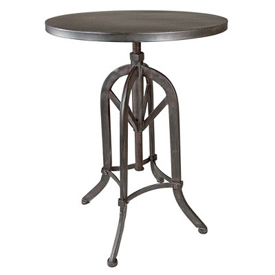 Industrial Black Metal Adjustable Height Side Table