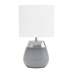 14" Tall Modern Contemporary Two-Tone Metallic Bedside 4 Settings Touch Table Desk Lamp - Simple Designs - 1 of 4