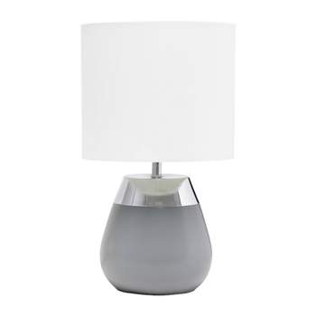 14" Tall Modern Contemporary Two-Tone Metallic Bedside 4 Settings Touch Table Desk Lamp - Simple Designs
