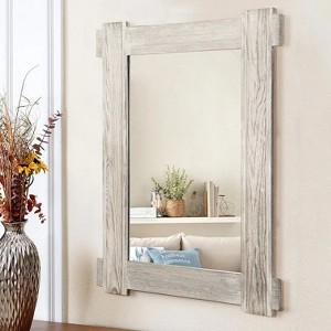 Dovelina Farmhouse Wood Frame Rectangle Decorative Wall Mirror - 1 of 4