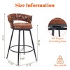 DYHOME 28 inch Bar Stools Set of 4, Modern Counter Height Bar Stools, 360° Swivel Suede Fabric Stool Chairs with Woven Back and Footrest - 2 of 4