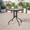 Emma and Oliver 31.5" Round Tempered Glass Metal Table - 2 of 4