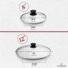 Cuisinel Cast Iron Skillet Set - 8" + 12"-Inch Frying Pan + Glass Lids - 3 of 4