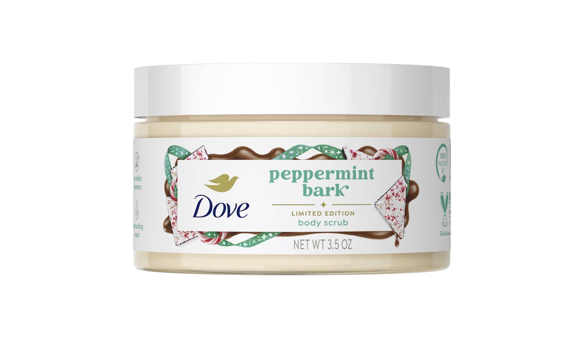 Dove Beauty Limited Edition Holiday Treat Mini Body Scrub - Peppermint Bark - 3.5oz