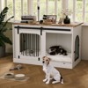 EROMMY Dog Crate Furniture For Small & Medium Dogs, Heavy Duty Dog Crate For Dogs Indoor, Wooden Dog Kennel With Soft Cushion,white - 2 of 4