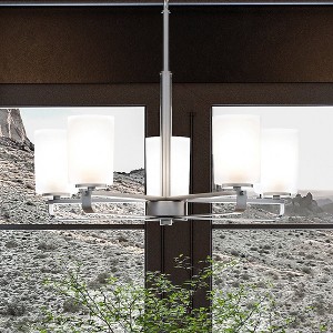 Urban Ambiance Luxury Modern Chandelier 18.625''H x 24''W,  Brushed Nickel Finish,  Broome Collection, UHP4100 - 1 of 4