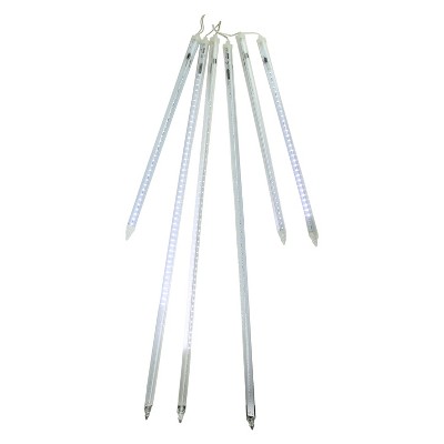 Northlight 6ct Dripping LED Icicle Snowfall Christmas Light Tubes White - 21' Clear Wire