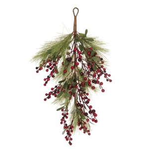 Transpac Foam 26 in. Multicolor Christmas Holly with Berry Drop - 1 of 2