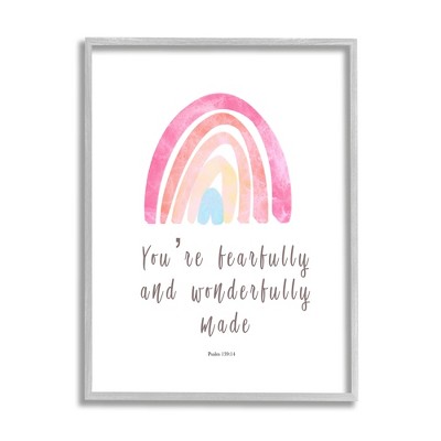 Stupell Industries Psalm 139:14 Rainbow Framed Giclee Art