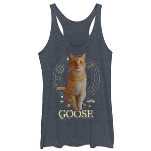 Women's Marvel Captain Marvel Goose Center of Universe Racerback Tank Top - 1 of 3