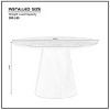 Round Modern Dining Table for 4,Stylish Kitchen Table with Sturdy Cylindrical Base for Kitchen,Living Room - Maison Boucle - 2 of 4