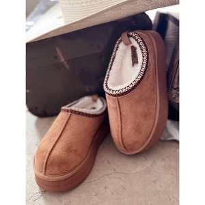 Women's Wo's Charlie Tan Platform Fuzzy Slippers - Very G - 1 of 4