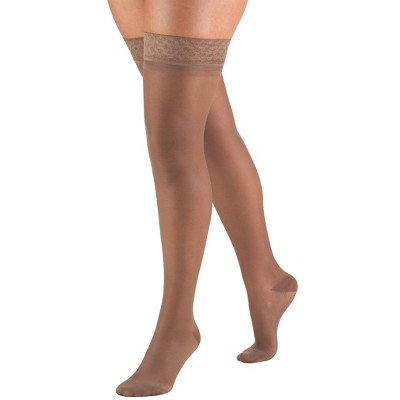 Truform Sheer Compression Stockings, 15-20 mmHg, Women's Thigh High Length, 20 Denier