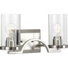 Progress Lighting Lassiter 2-Light Wall Sconce, Brushed Nickel, Clear Glass Shades - 3 of 3