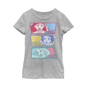 Girl's Disney Princesses Cartoon Panels T-Shirt - 1 of 4