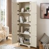 INFURNIC Decorative Storage Cabinets Tall Storage Cabinet with 8 Doors and 4 Shelves for Living Room and Office, White, 23.82"*12.6"*72.4" - 4 of 4