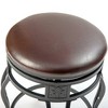 eHemco Swivel Metal Kitchen Counter Height Barstool with Faux Leather Seat, 29 Inches, Black, Set of 2 - 4 of 4