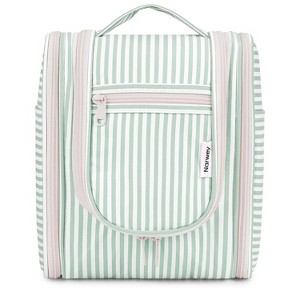 Narwey Striped Makeup Bag with Small Hanging Travel Toiletry Bag for Women - 1 of 2