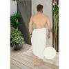 LA LEELA Men's Summer Pareo Standard Sarong Casual Beachwear Cover Up Holidays Beach Wrap Lava Lava Vacation Swimwear for Men One Size Plain, White - 3 of 4
