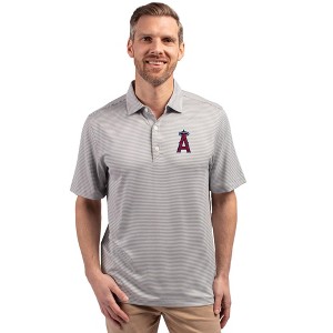 Los Angeles Angels Cutter & Buck Forge Eco Double Stripe Stretch Recycled Mens Polo - Polished/White - 1X Large - 1 of 1