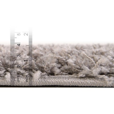 Cloud Gray Synthetic Shag Runner Rug 2' 6" x 10' - Stain-Resistant, Easy Care