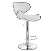 Elama 2 Piece Faux Leather Adjustable Bar Stool in White with Chrome Base - 2 of 4