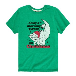 Boys' - Garfield - Only A Morning Person On Christmas Short Sleeve Graphic T-Shirt - 1 of 4