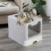 Extra Large Enclosed Cat Litter Tray Box: Foldable Top Entry Cats Toilet with Lid Hooded Kitten Litter Tray & Scoop for Cats Indoor Kittens - 3 of 4