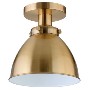 Hudson and Canal 8" Semi Flush Mount with Metal Shade - 1 of 4