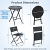 Costway 3 PCS Folding Patio Bistro Set with Tempered Glass Coffee Table & 2 Patio Chairs - 3 of 4