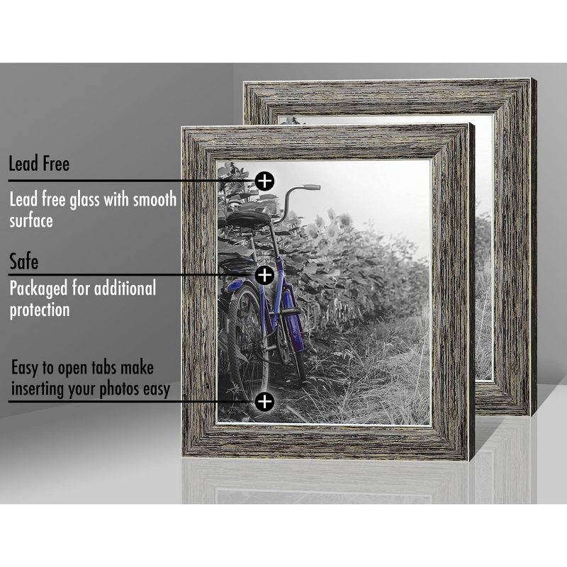 Americanflat 2 Pack Picture Frame with polished glass - Available in a variety of Sizes and Colors, 4 of 8