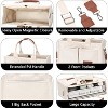 Fmeida Tote Bag for Women With Compartments,Large Canvas Tote Women's Purse Crossbody Bags Work Laptop Book Bag White 14.3 inches - 4 of 4