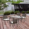 Outsunny 4 Piece Outdoor Dining Chair Set, Cushioned Patio Wicker Armchairs - 2 of 4