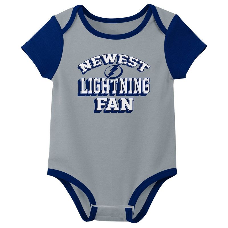 NHL Tampa Bay Lightning Infant Boys&#39; 3pk Bodysuit, 2 of 5