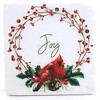 4.0 Inch Cardinal Wreath Coaster Set/4 Joy Peace Noel  Merry Coasters - 4 of 4
