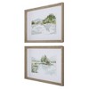 Uttermost Serene Lake Framed Prints Set of 2 – 26.25"H Watercolor Landscape Wall Art with Gray Washed Pine Frames - 4 of 4