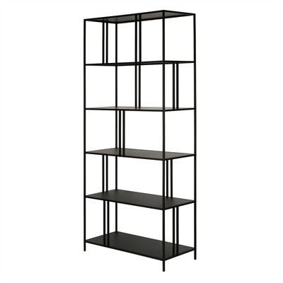 Industrial Blackened Bronze 5-Tier Staggered Bookcase