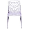 Emma and Oliver Transparent Stacking Side Chair with Artistic Pattern Design - 4 of 4