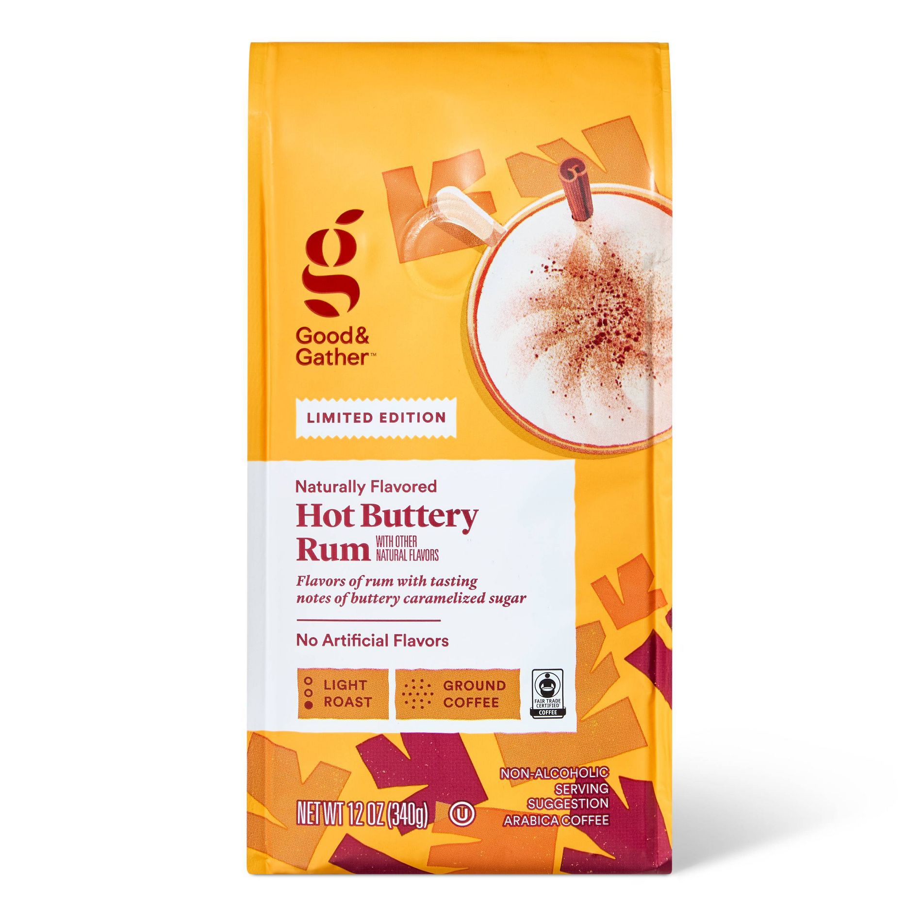 Naturally Flavored Hot Buttery Rum Light Roast Ground Coffee - 12oz - Good & Gather™